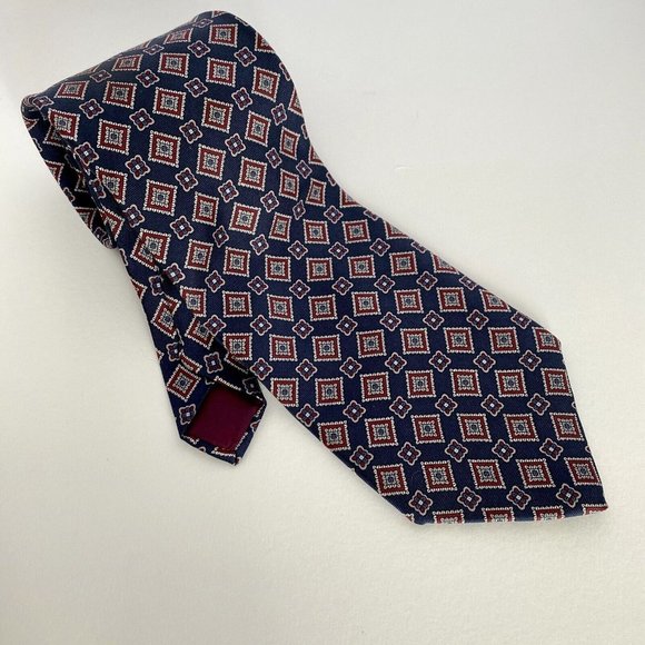 Bert Pulitzer Men’s Classic Blue Red Designer Silk Necktie Office Work Dad Gift - Picture 6 of 7